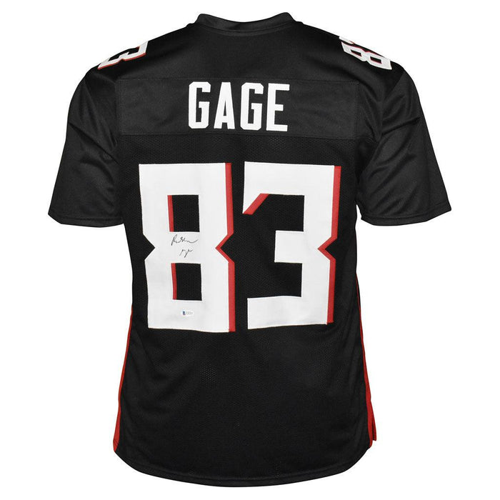 Russell Gage Signed Atlanta Pro Black Football Jersey (Beckett) - RSA