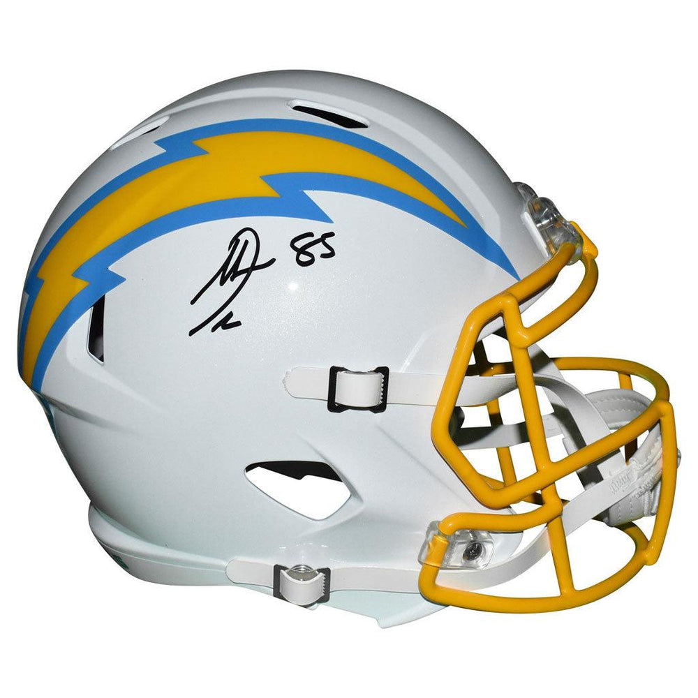 Antonio Gates Signed San Diego Chargers Speed Full-Size Replica White Football Helmet (JSA) - RSA