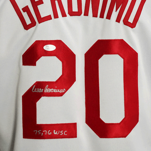 Cesar Geronimo Signed 75-76 WSC Cincinnati Pro Edition Baseball Jersey — RSA