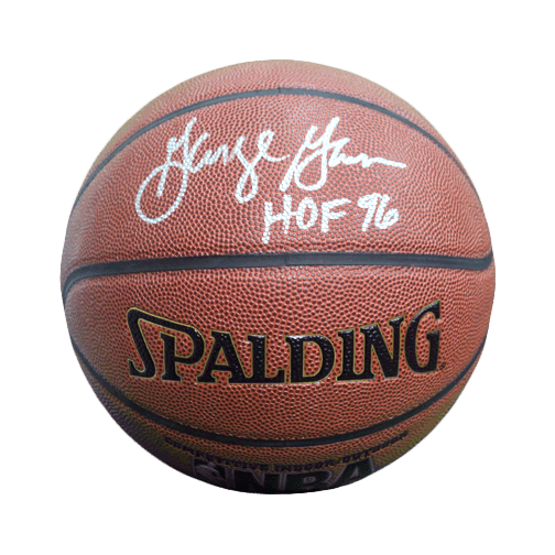 George Gervin Signed HOF '96 Inscription Spalding NBA Basketball (JSA) - RSA
