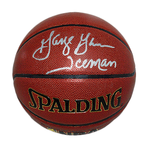 George Gervin Signed Iceman Inscription Spalding NBA Basketball (JSA) - RSA