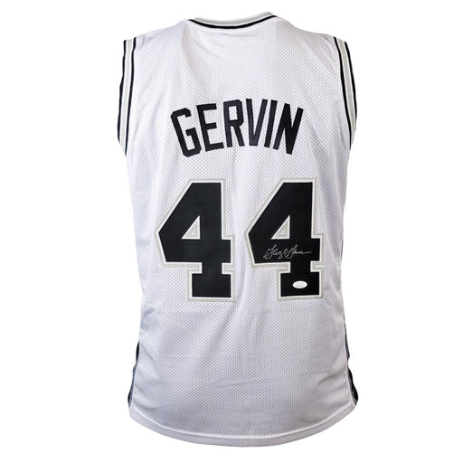 George Gervin Signed San Antonio White Basketball Jersey (JSA) - RSA