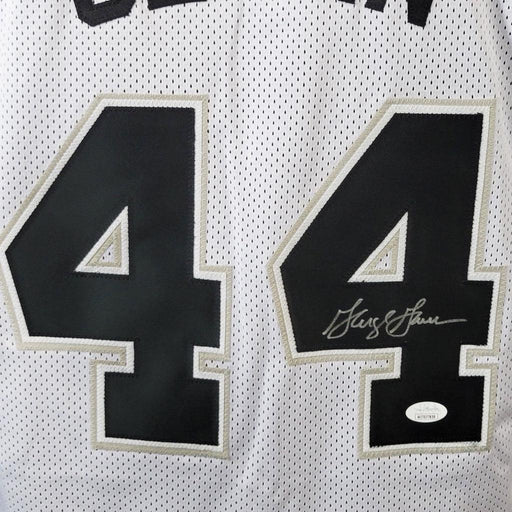 George Gervin Signed San Antonio White Basketball Jersey (JSA) - RSA