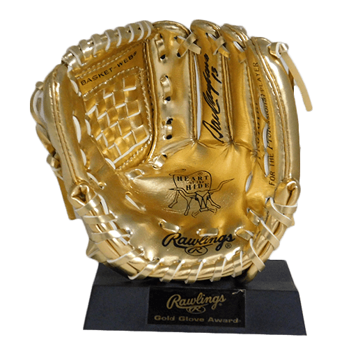 Dave Concepcion Autographed Rawlings Baseball Mini Gold Glove (JSA) - RSA