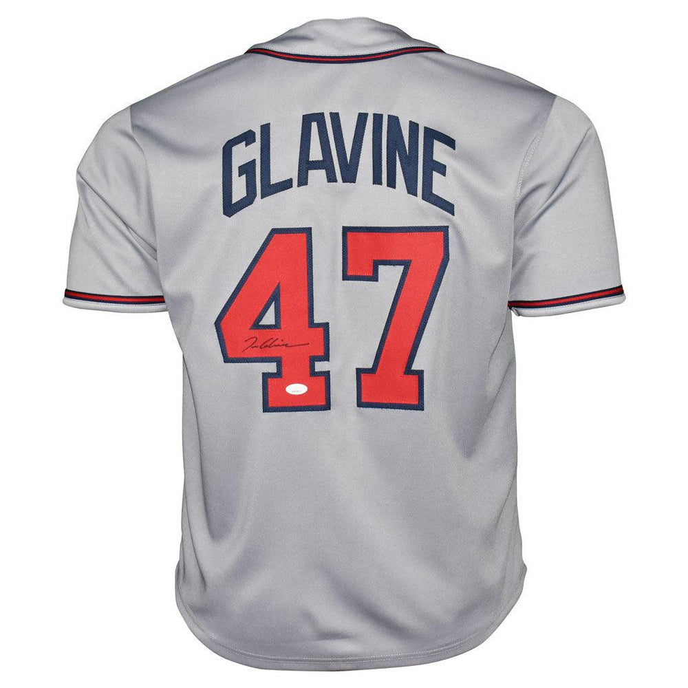 Tom Glavine Signed Black Ink Atlanta Grey Baseball Jersey (JSA) - RSA