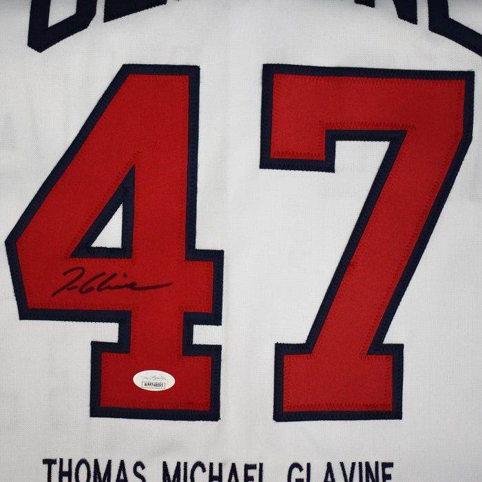Tom Glavine Signed Atlanta Pro-Edition White Stats Baseball Jersey (JSA)