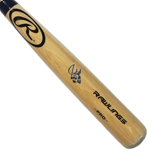 Juan Gonzalez Rangers Autographed Full Size Rawlings Baseball Bat Blonde (JSA ) MVP 96-98 Inscription Included - RSA