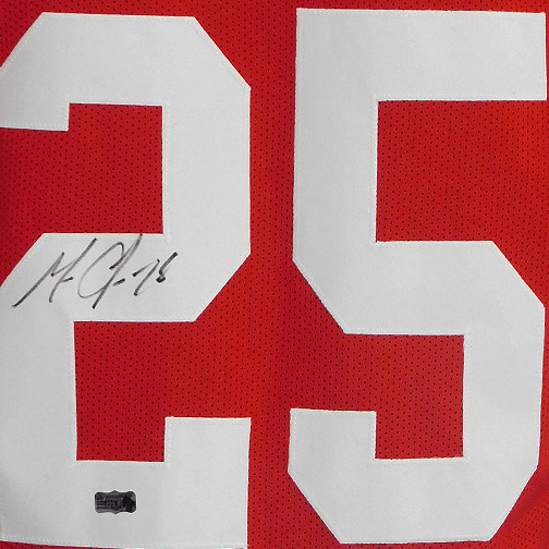 Melvin Gordon Signed College Stat Edition Football Jersey Red (Radtke-Gordon) - RSA