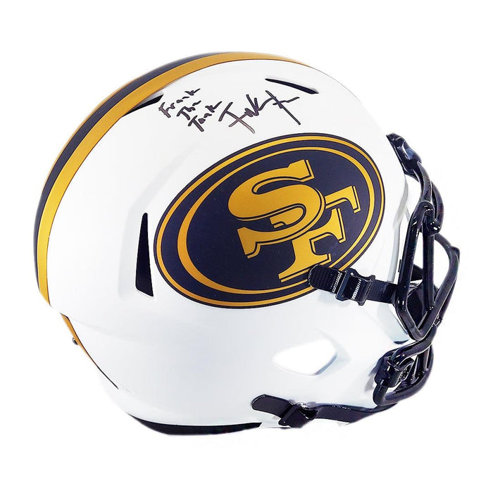Frank Gore Signed Frank the Tank Inscription San Francisco 49ers Lunar Eclipse Speed Full-Size Replica Football Helmet (JSA) - RSA