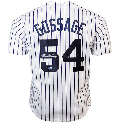 Goose Gossage Signed New York White Pinstripe Baseball Jersey (Beckett) - RSA