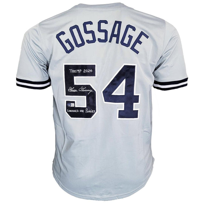 Goose Gossage Signed Two Inscription New York Grey Baseball Jersey (Beckett) - RSA