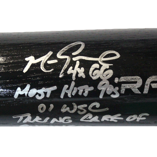 Mark Grace Autographed Full Size Rawlings Baseball Bat Black (JSA) with Rare 4 Inscriptions GG x 4, Taking Care of Business, 01 WSC, Most Hits 90's - RSA