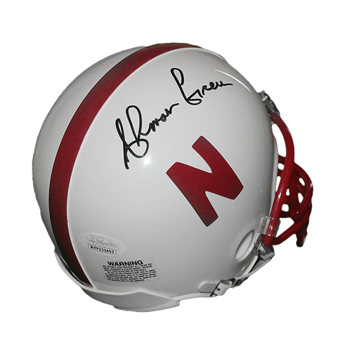 Ahman Green Autographed Nebraska Football Mini Helmet (JSA) - RSA