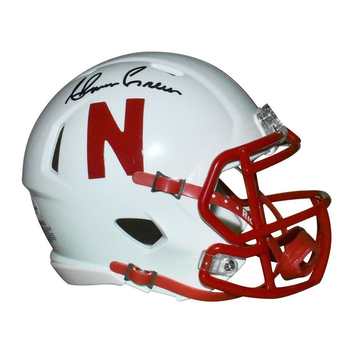 Ahman Green Signed Nebraska Cornhuskers Speed Mini Replica White Football Helmet (Beckett) - RSA