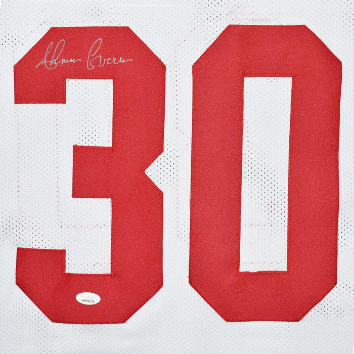 Ahman Green Signed Nebraska College White Football Jersey (JSA) - RSA
