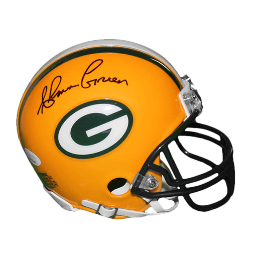 Ahman Green Autographed Green Bay Packers Football Mini Helmet (JSA) - RSA