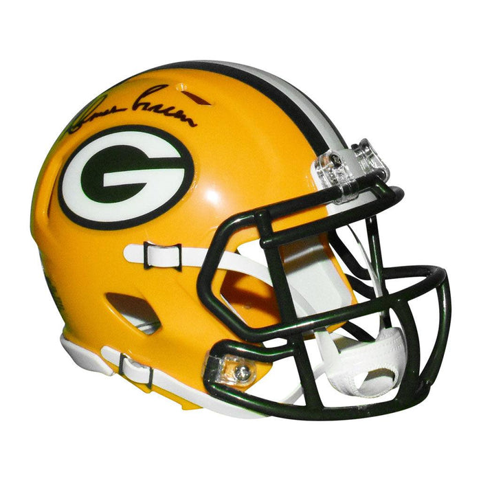 Ahman Green Signed Green Bay Packers Speed Mini Replica Yellow Football Helmet (Beckett) - RSA