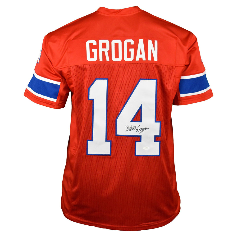 Steve Grogan Signed Pro-Edition Red Football Jersey (JSA) - RSA