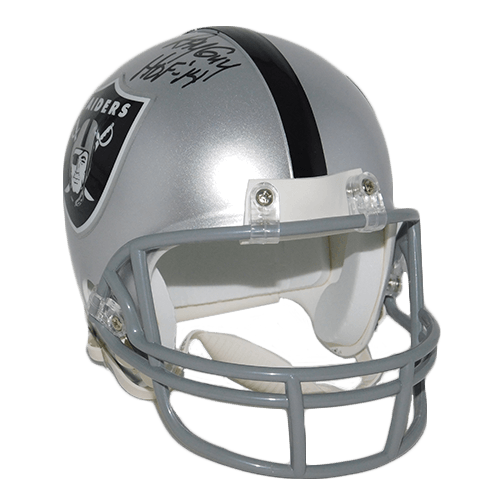 Ray Guy Autographed Oakland Raiders Mini Football Helmet HOF 14 Inscription (JSA) - RSA