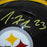 Joe Haden Signed Yellow Ink Pittsburgh Steelers Speed Mini Replica Black Football Helmet (JSA) - RSA
