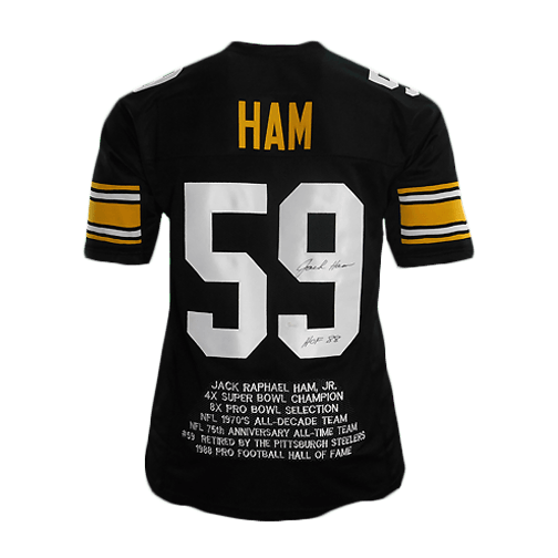 Jack Ham Signed HOF '88 Pro Edition Stat Football Jersey (JSA) - RSA
