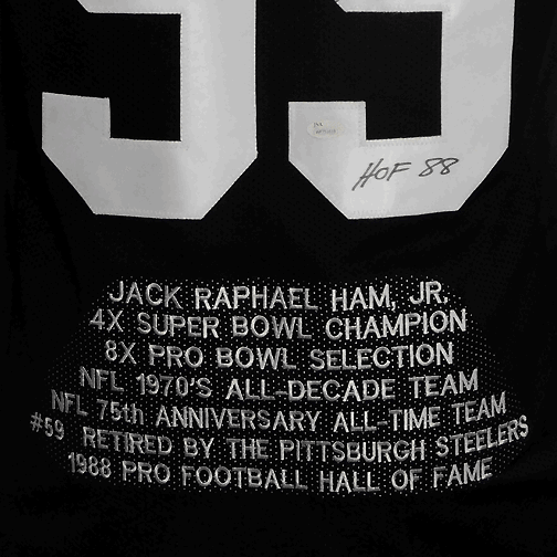 Jack Ham Signed HOF '88 Pro Edition Stat Football Jersey (JSA) - RSA
