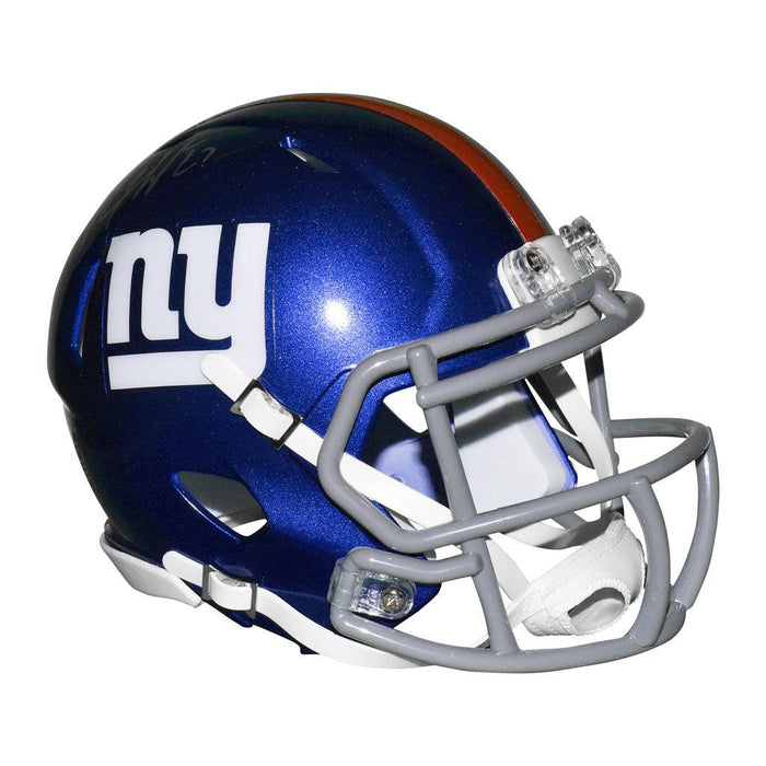 Rodney Hampton Signed New York Giants Speed Mini Replica Blue Football Helmet (JSA) - RSA