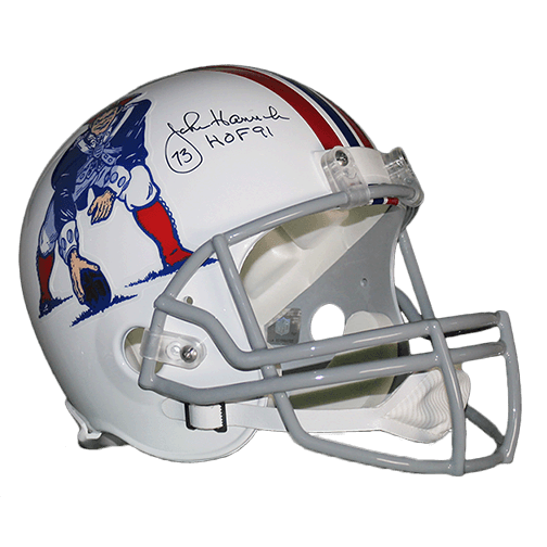 John Hannah New England Patriots Autographed Replica Full Size Footbal — RSA