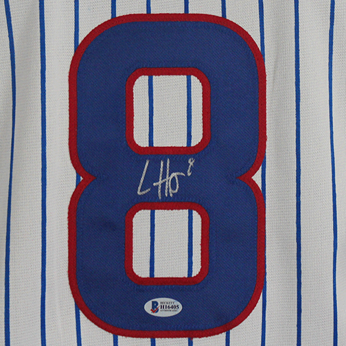 Ian Happ Autographed Chicago Pinstripe Throwback Baseball Jersey (Beckett) - RSA