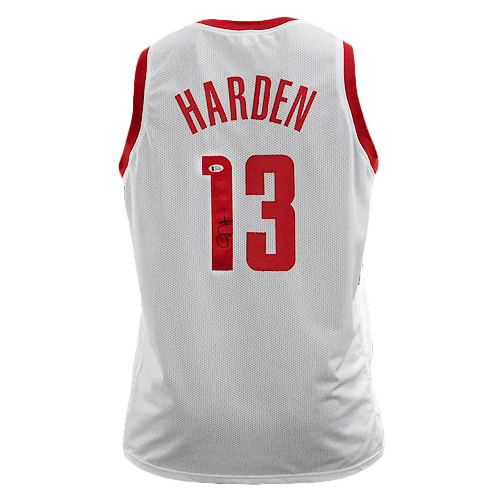 James Harden Signed Houston White Basketball Jersey (Beckett) - RSA