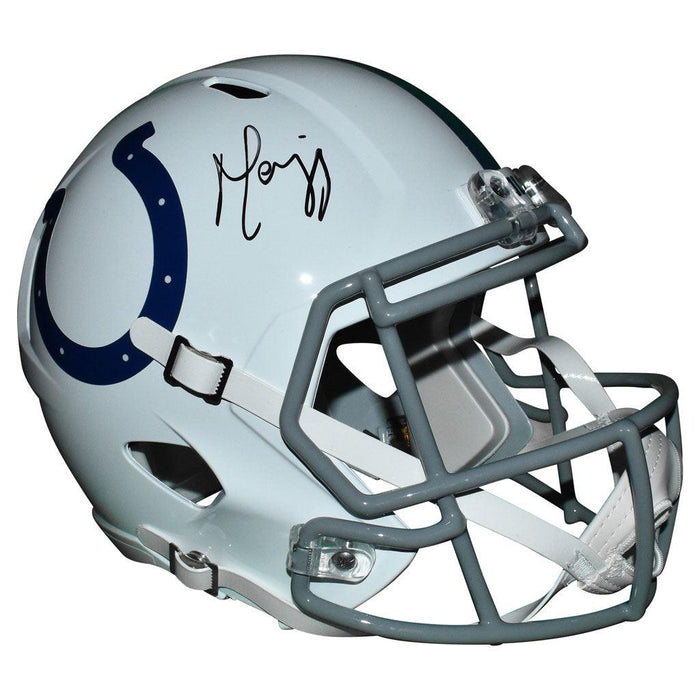 Marvin Harrison Signed Indianapolis Colts Authentic Speed Full-Size White Football Helmet (JSA) - RSA