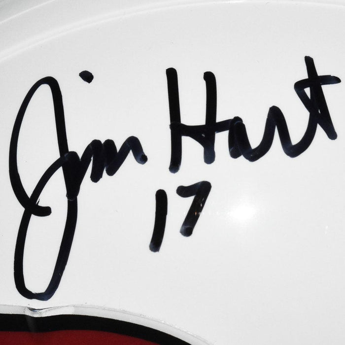 Jim Hart Signed Arizona Cardinals Mini Replica White Football Helmet (JSA) - RSA