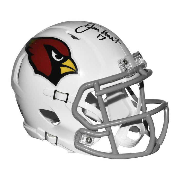 Jim Hart Signed Arizona Cardinals Speed Mini Replica White Football Helmet (JSA) - RSA