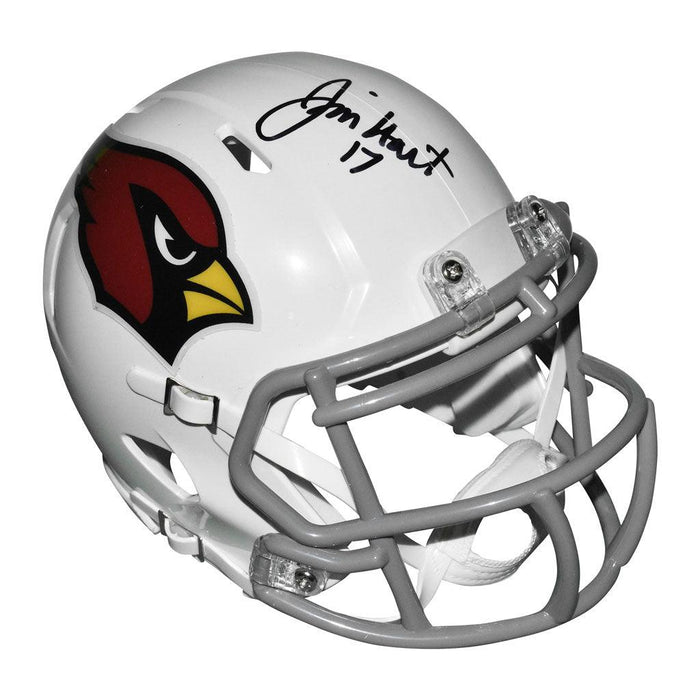 Jim Hart Signed Arizona Cardinals Speed Mini Replica White Football Helmet (JSA) - RSA