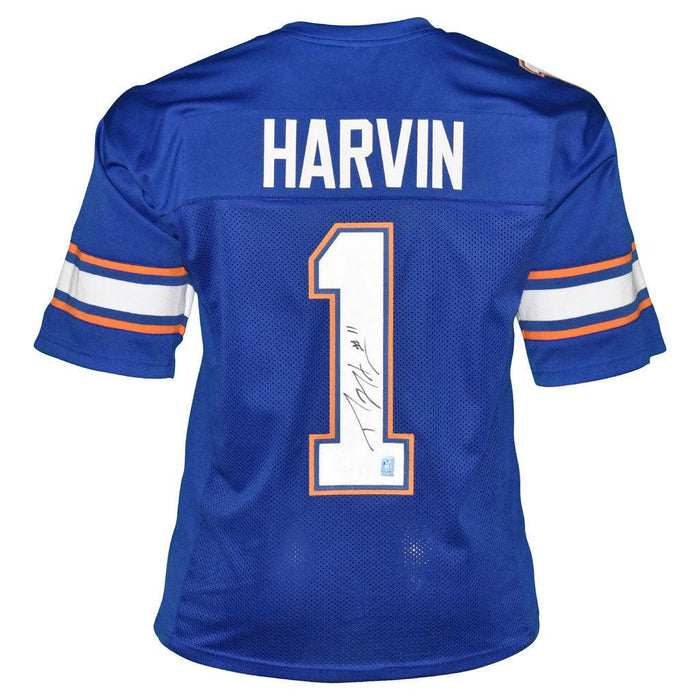 Percy Harvin Signed Florida College Blue Football Jersey (JSA) - RSA