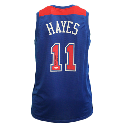 Elvin Hayes Pro Style Autographed Basketball Jersey Blue (JSA) "HOF" Inscription Included - RSA