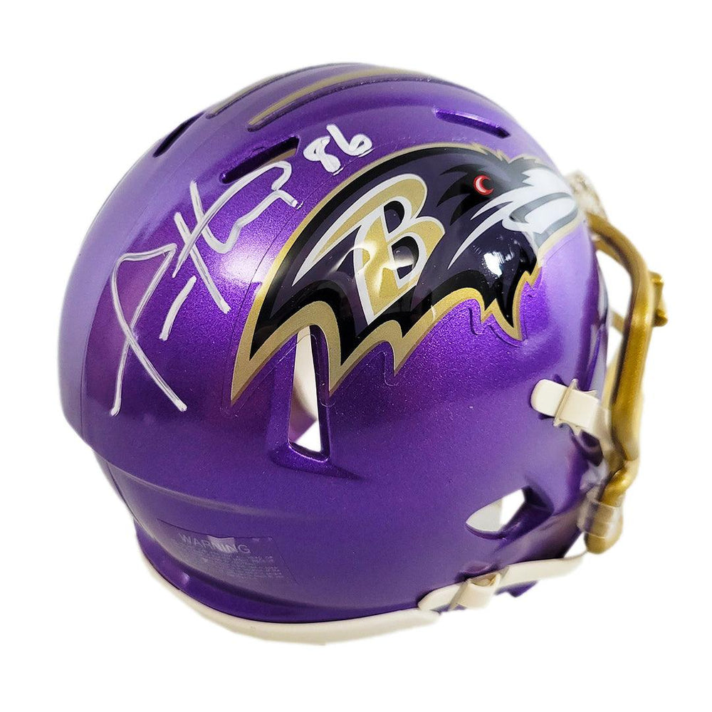 Todd Heap Signed Baltimore Ravens Flash Speed Mini Replica Football Helmet (JSA) - RSA