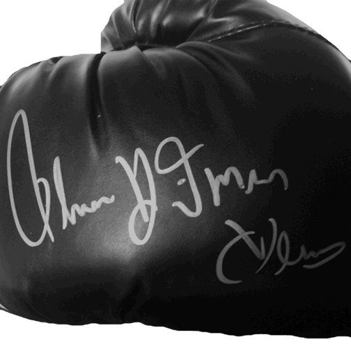 Thomas "Hitman" Hearns Autographed Black Boxing Glove JSA - RSA