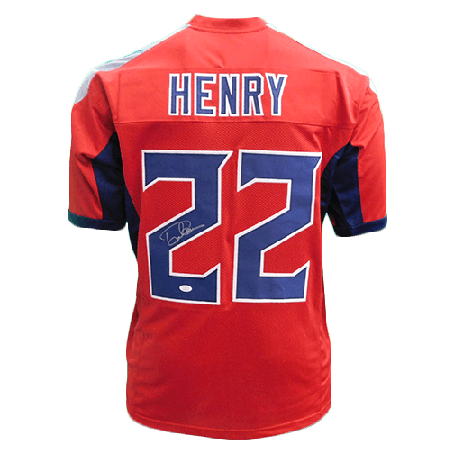 Derrick Henry Autographed Pro Style Red Football Jersey JSA - RSA
