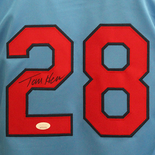 Tommy Herr Autographed St. Louis Throwback Baseball Jersey Powder Blue (JSA) - RSA