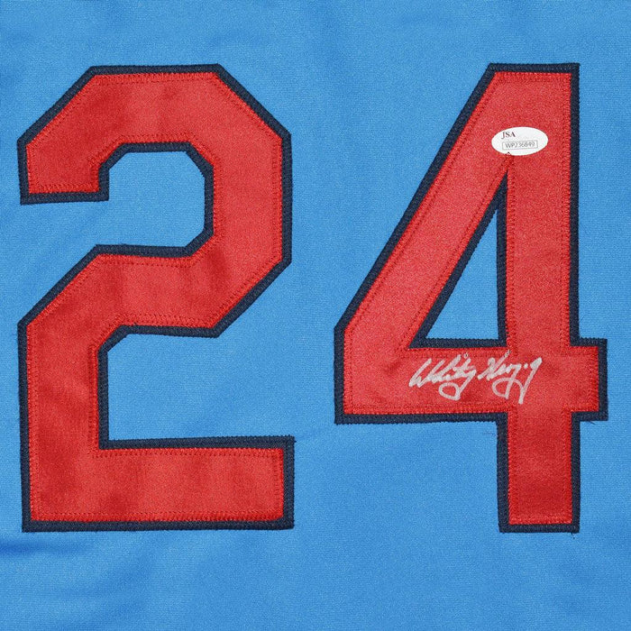Whitey Herzog Signed St Louis Blue Baseball Jersey (JSA) - RSA