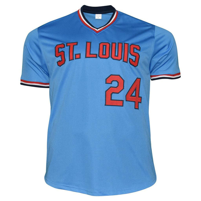 Whitey Herzog Signed St Louis Blue Baseball Jersey (JSA) - RSA