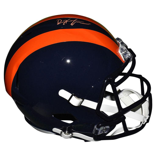 Devin Hester Signed Orange Ink Chicago Bears Full-Size Speed Replica 1936-37 Throwback Football Helmet (JSA) - RSA