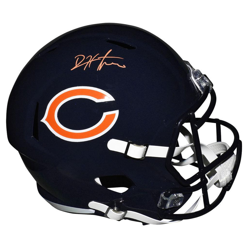 Devin Hester Signed Orange Ink Chicago Bears Speed Full-Size Replica Blue Football Helmet (JSA) - RSA