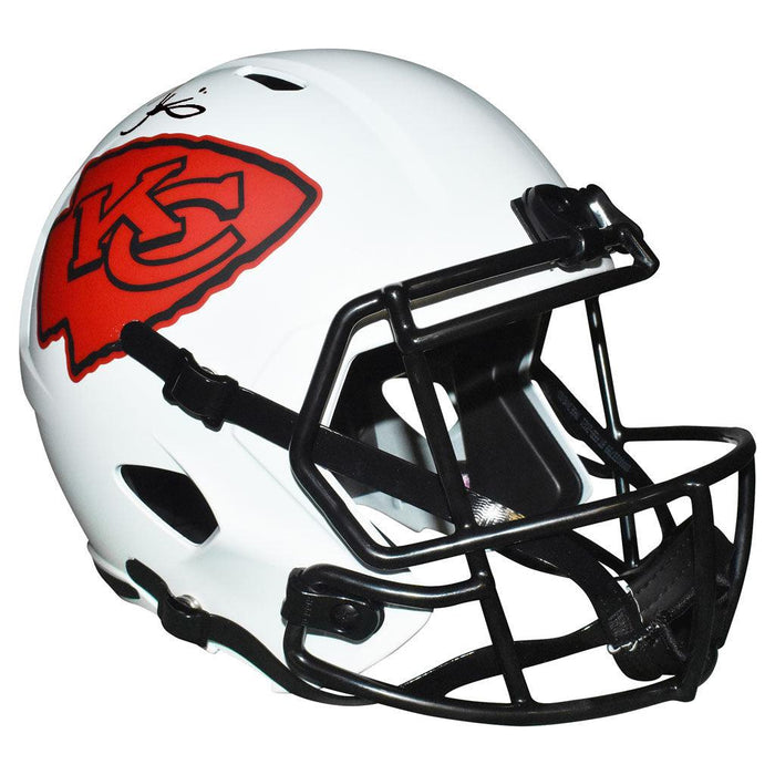 Tyreek Hill Signed Kansas City Chiefs Lunar Speed Full-Size Replica Football Helmet Black Ink (Beckett) - RSA