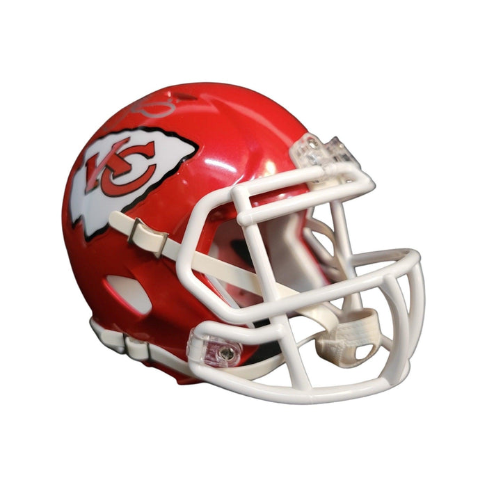 Tyreek Hill Signed Silver ink Kansas City Chiefs Speed Mini Football Helmet (Beckett) - RSA