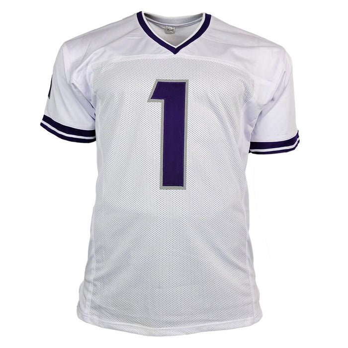 Trevius Hodges-Tomlinson Signed TCU College White Football Jersey (JSA) - RSA