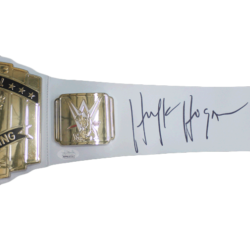 Hulk Hogan Autographed Championship Pro Wrestling Belt (JSA) White - RSA