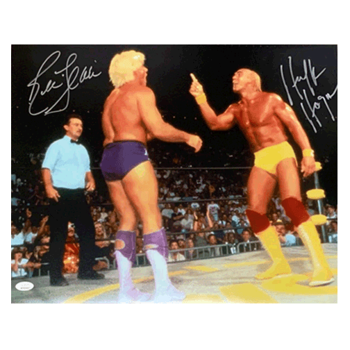 Hulk Hogan & Ric Flair Dual Autographed 16 x 20 (JSA) - RSA