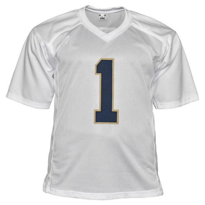 Lou Holtz Signed Notre White Coach Holtz Football Jersey (JSA) - RSA